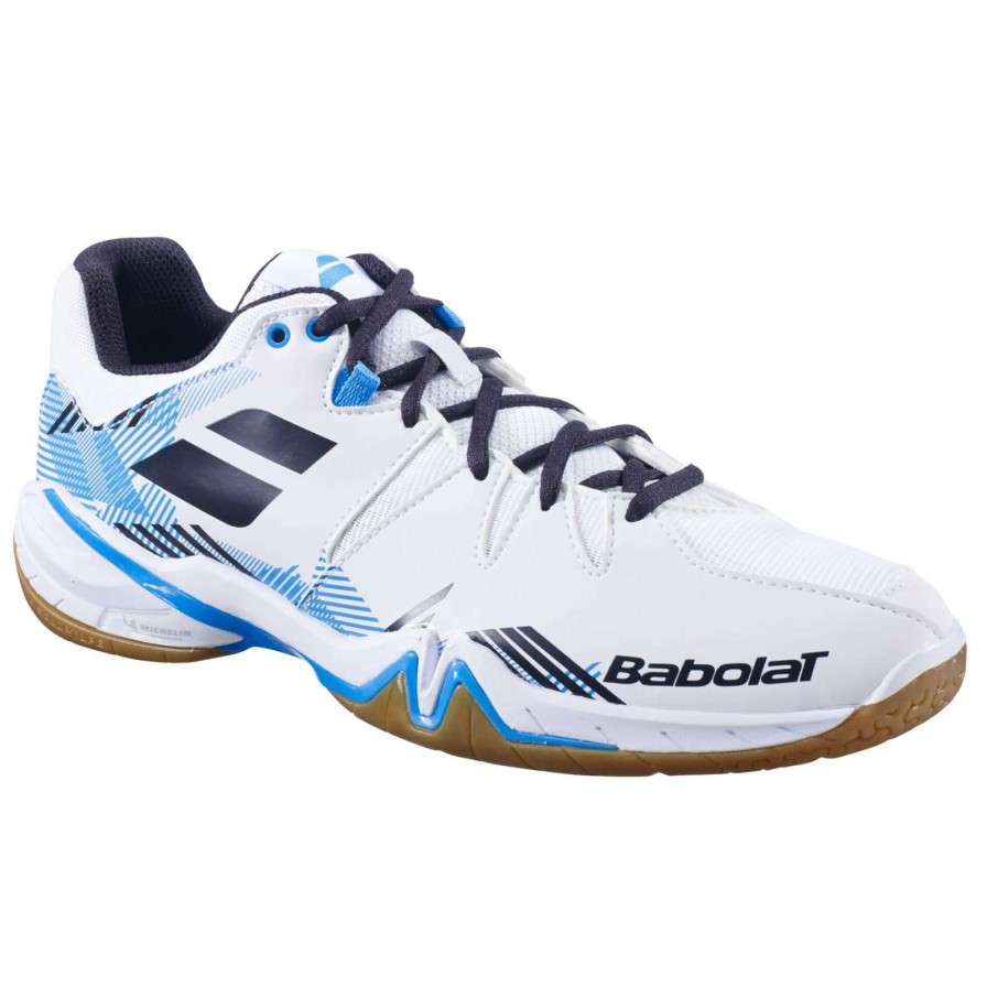 Shoes * | Discount Online Babolat Shadow Spirit Mens Badminton Shoes White / Black