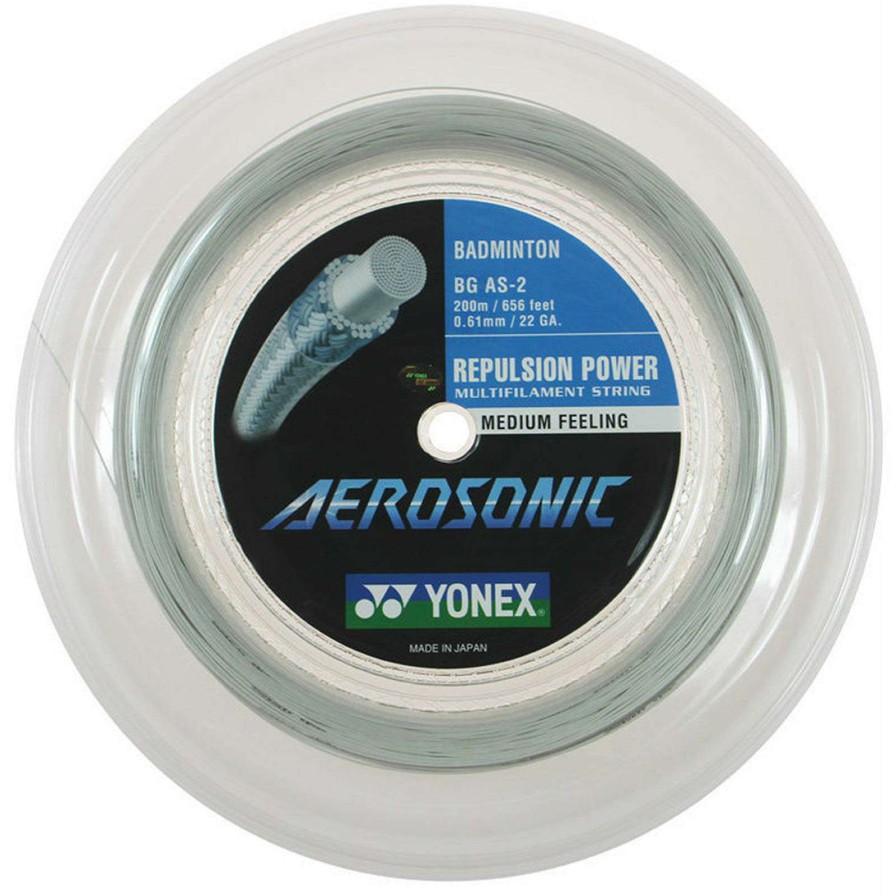 Badminton * | Half Off Yonex Aerosonic Badminton String White 0.61Mm 200M Reel