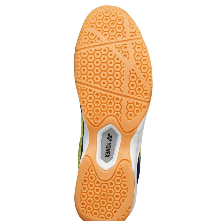 Shoes * | On Sale Yonex Power Cushion 34 Mens Badminton Shoes Yellow / Blue Uk 8.5