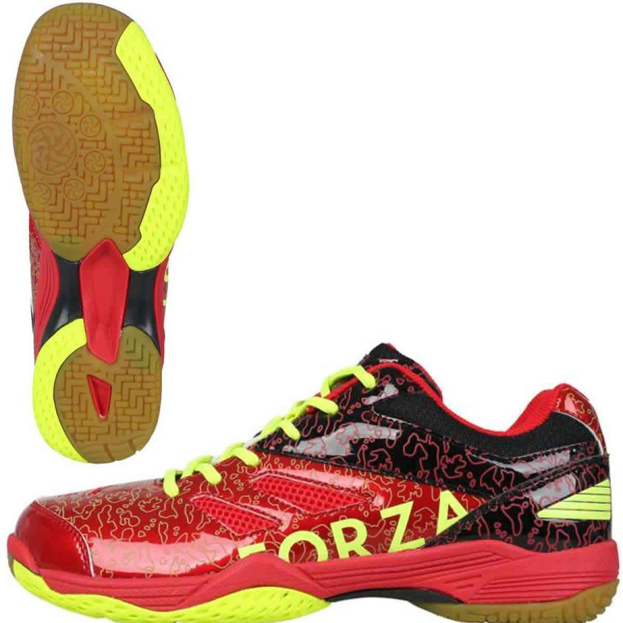 Shoes * | Limit Offer Fz Forza Court Flyer Mens Badminton Shoes Red Yellow