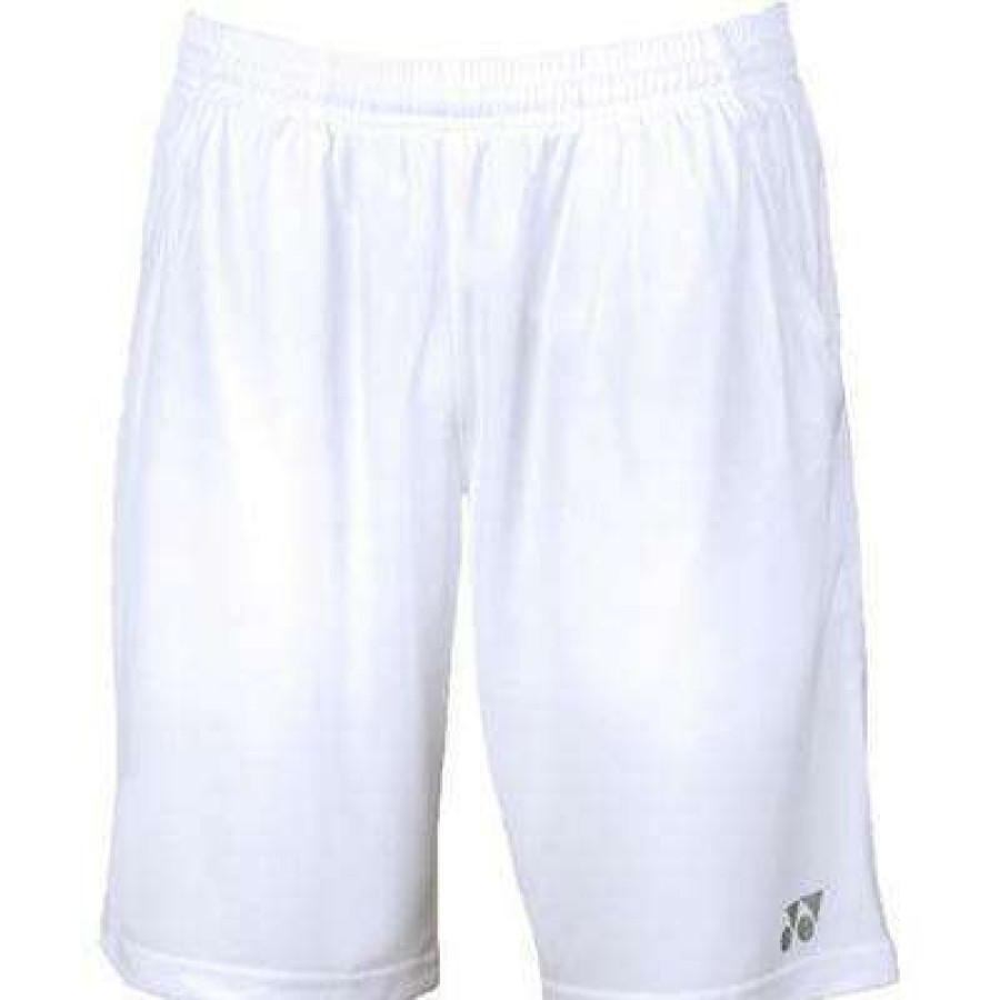 Clothing * | Special Offers Yonex Ys2000Ex White Mens Badminton Shorts