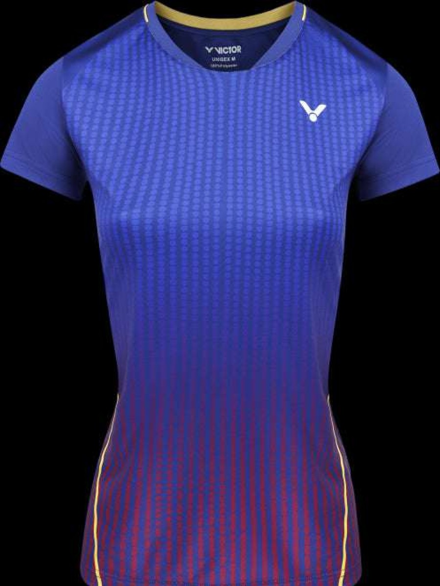 Clothing * | On Sale Victor Team Line Womens Badminton T-Shirt T-14101 B Blue