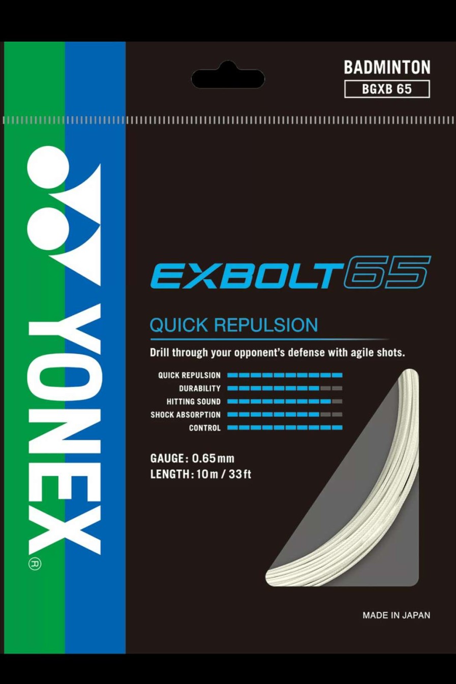 Badminton * | On Sale Yonex Exbolt 65 Badminton String White 0.65Mm 10M Pack