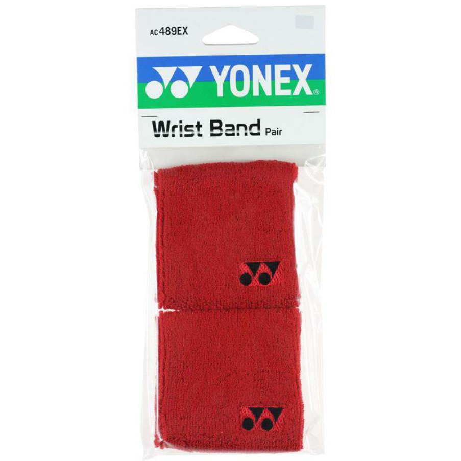 Badminton * | Prefential Price Yonex Ac489Ex Badminton Sweat Wristbands Red