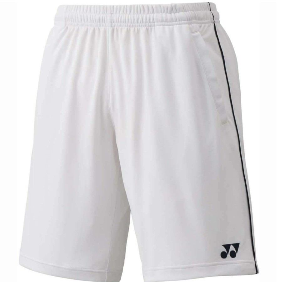 Clothing * | Half Off Yonex 15057Ex White Mens Badminton Shorts