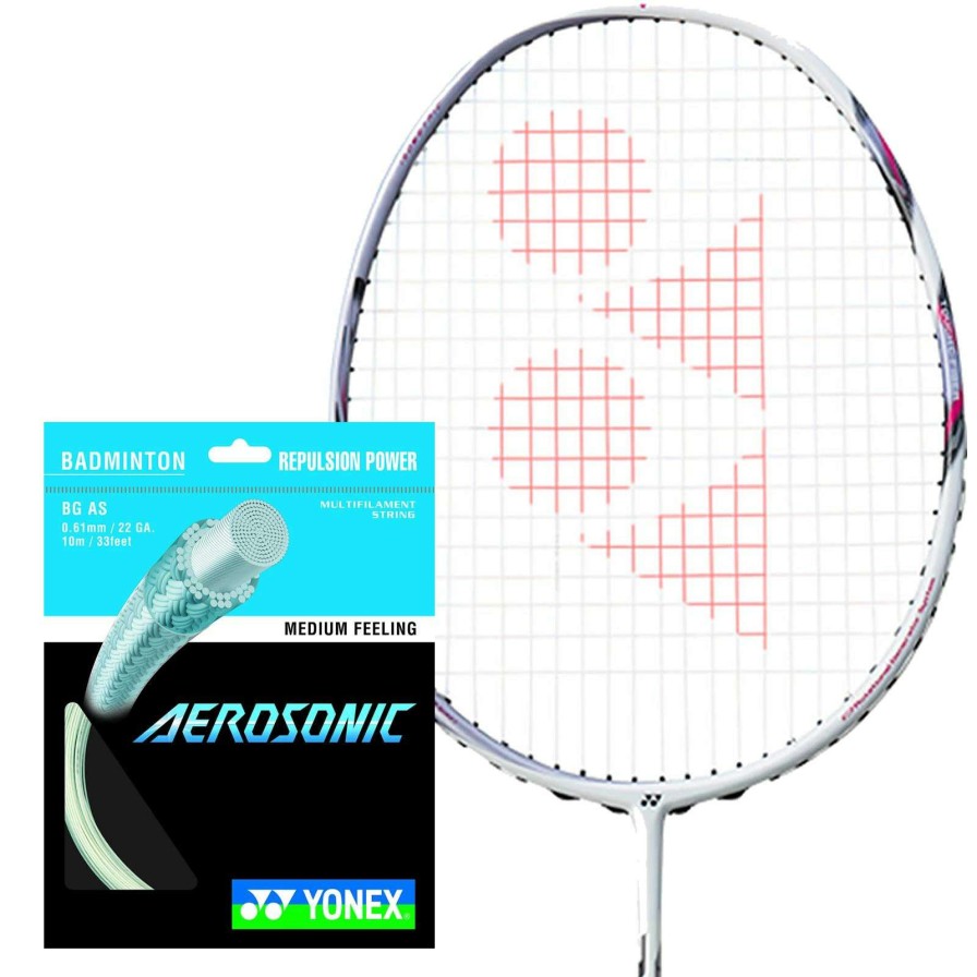 Badminton * | Half Off Yonex Aerosonic Badminton String White 0.61Mm 10M Packet