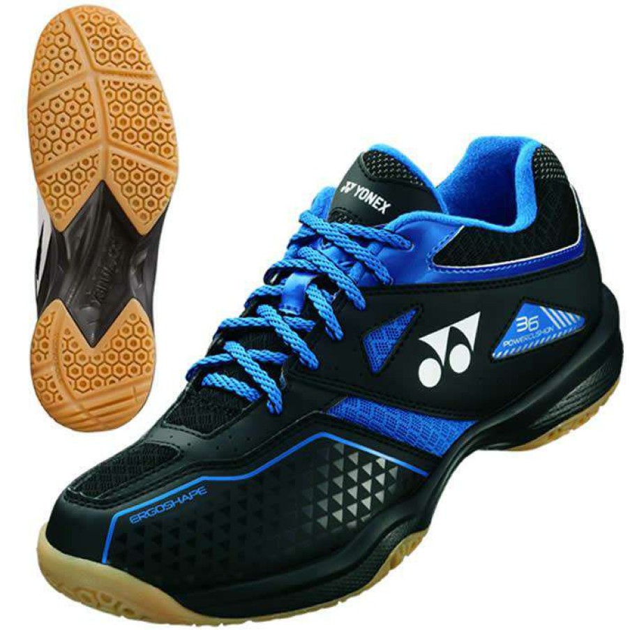 Shoes * | Prefential Price Yonex Power Cushion 36 Mens Badminton Shoes Black / Blue